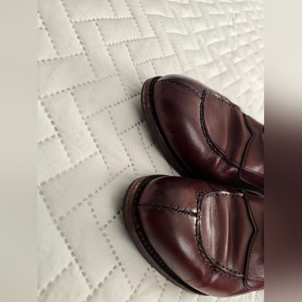 Carmina Penny Loafers Oscaria Robert in Burgundy Box Calf Oxblood - Picture 13 of 14